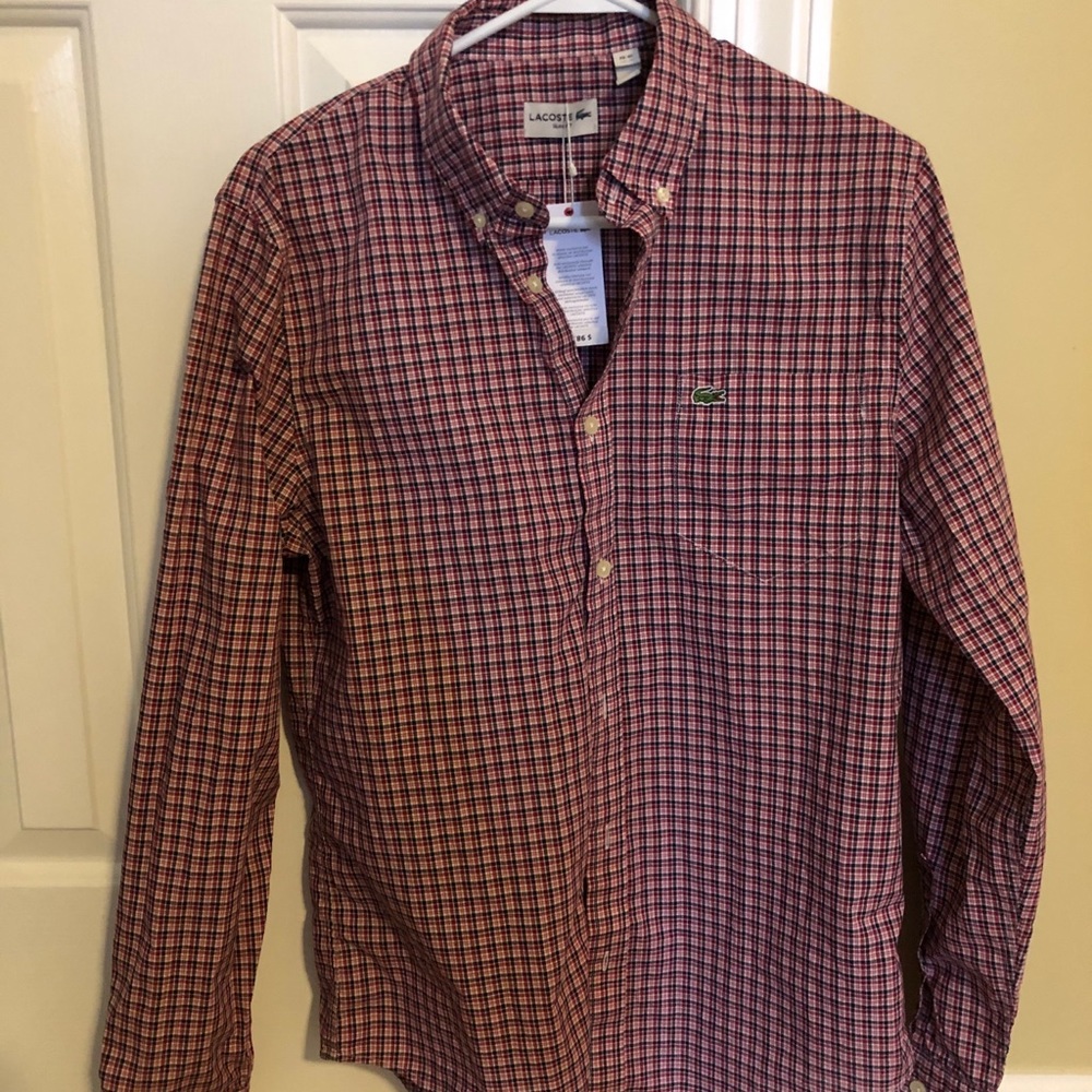 New with tags Lacoste button up shirt